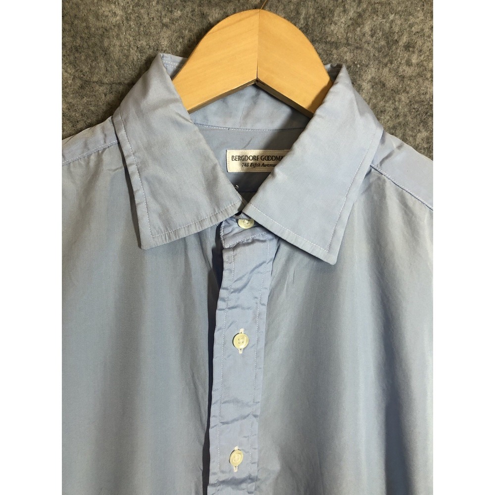 Vintage Bergdorf Goodman Shirt Blue French Cuff Extra Large Dress Career USA
